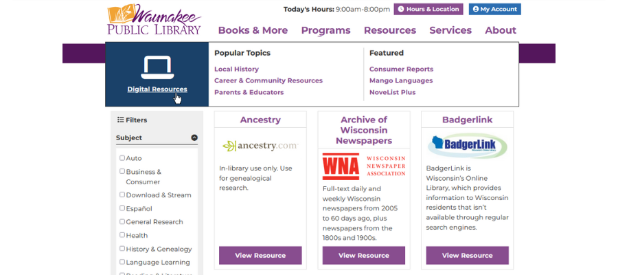 Digital resources