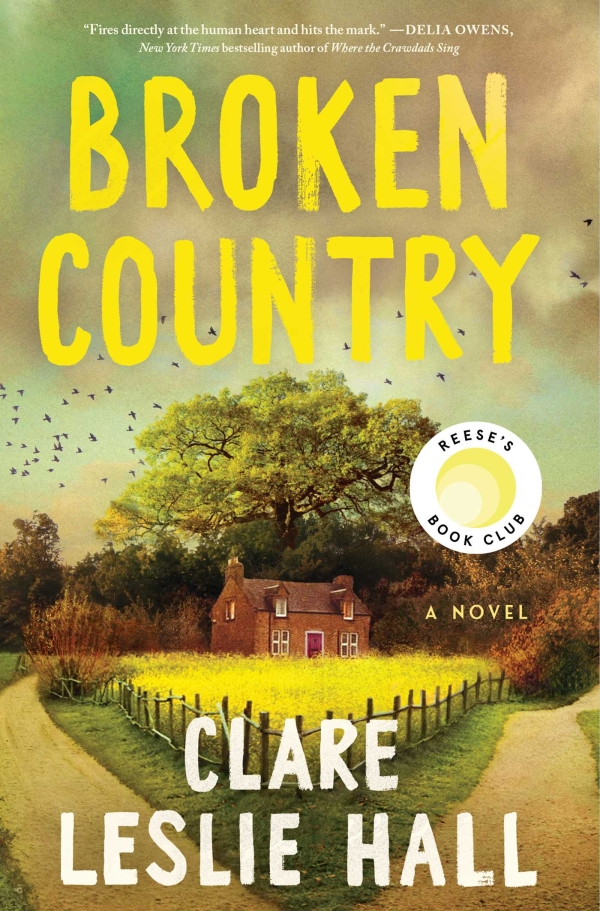 A book cover with a picture of a house and fenced yard