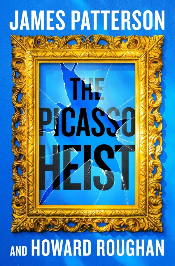 A blue book cover with a broken picture frame