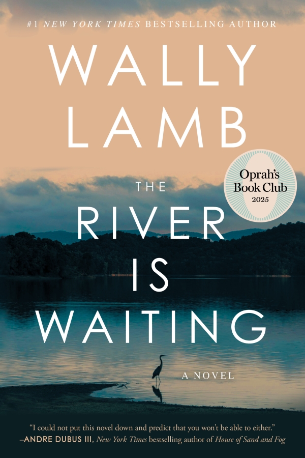 A book cover with a bird standing in a lake with trees in the background