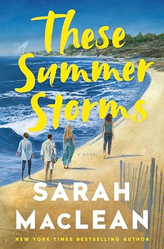 A book cover with four people walking on a beach