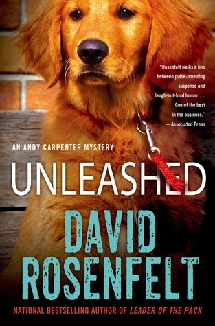 A Golden Retriever in front of a brick wall, cover art for the book Unleashed