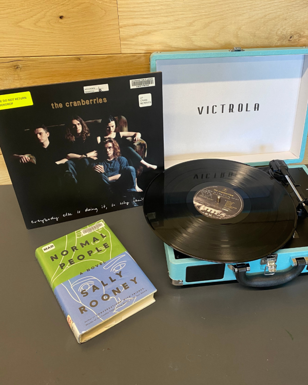 Album by the Cranberries next to the book Normal People