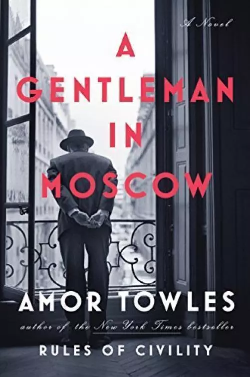 A book cover with a man standing on a balcony