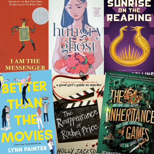 Colorful book covers overlapping