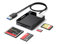 an SD card reader with a variety of SD card sizes