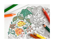 a half-filled intricate coloring page