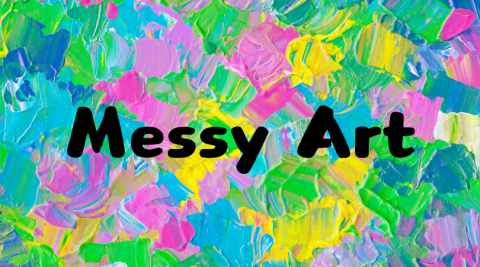 Messy Art with colorful splotches of paint