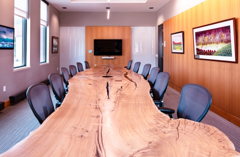 Wooden table with chairs