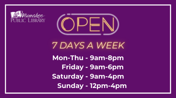 Open 7 days a week!